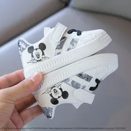Outdoor White Casual Shoes for Baby Boy Girl Brand Children Sneaker Mouse Kids Sports Shoes Toddler Walking Shoes Size 25