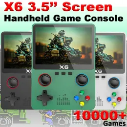 Jogadores Portátil Console de Jogo X6 Retro Handheld Game Player 10000 Video Game Console Tela de 3,5 polegadas com Dual 3D Joystick 11 Emuladores