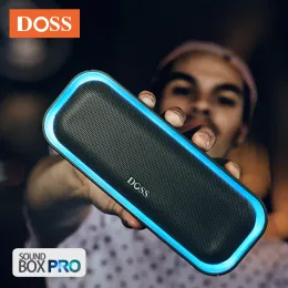 Lautsprecher DOSS Bluetooth-Lautsprecher BT 5.0 Leistungsstarker 20-W-Stereo-Bass-Soundbox IPX5 Wasserdichter kabelloser Lautsprecher mit gemischtem Farblicht