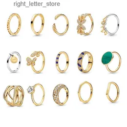 Кольца Новые серебряные дизайнерские обручальные кольца Золотые бабочки с бриллиантами Обручальное кольцо DIY Fit Pandoras для женщин Высококачественные ювелирные изделия Подарочная коробка 240229