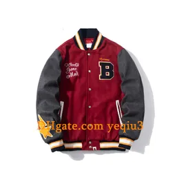 남자 폭격기 재킷 야구 재킷 비행 재킷 떼는 편지와 자수 디자인 트렌디 한 일치하는 가짜 가죽 양털 재킷 위장 재킷 아시아 크기 BJ4