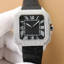 Relógio de diamante designer relógios movimento mecânico automático à prova dwaterproof água homens pulseira safira negócios caso aço inoxidável relógio de pulso presente