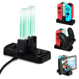 Chargers yeni yüksek kaliteli 4 in1 hızlı şarj standı Nintend Switch Joycon Controller LED NS Pro Gamepad için Typec Charger