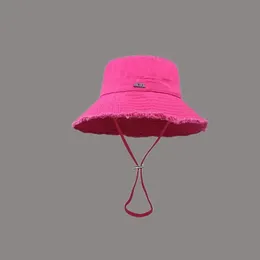 Jacq Red Hat 2023 Kvinna Designer Bucket Hat Summer Le Bob Artichaut Sun Hat