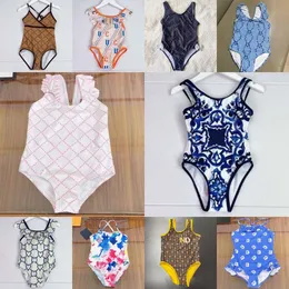 Mayo Tek Parçalı Şerit Konu Sevimli Yaz Kids Head Check Desen Kız Set Moda Konforlu Giysiler Çocuk Bikinileri R7E6#