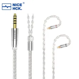 Accessories NiceHCK SilverSE Earbud Wire 8 Strand 5N Silver Plated OCC HIFI Upgrade Cable 3.5/2.5/4.4mm MMCX/0.78mm 2Pin For IEM Youth YUME