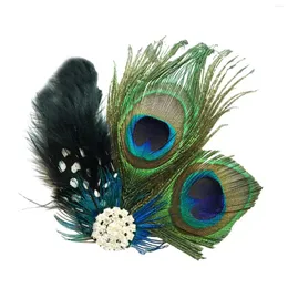 Hair Clips Women Feather Clip 1920S Flapper Headpiece 20S Theme Dress Up Hairpin For Wedding Cocktail Cosplay Masquerade Themed Party