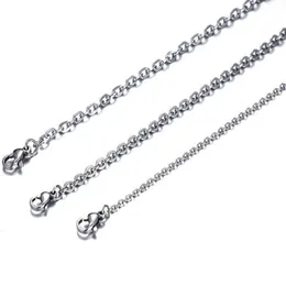 100 pezzi / lotto Moda donna intera in massa Saldatura in acciaio inossidabile argento Forte sottile Rolo O Link Collana a catena 2mm 3mm w2906