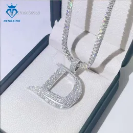 Bästsäljande högkvalitativa modesmycken Hip Hop Sterling Sier Ice Out Diamond VVS Moissanite Letter Pendant