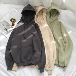 Kadınlar Katı Kış Hoodies 13 Renk Sıcak büyük boy artı velet kadın sweatshirtler harajuku kapüşonlu kalınlaşmış kadın kapüşonlu üstler 240219