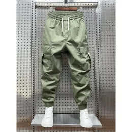 Pants Summer Thin Outdoor Elastic Midje 2022 Overalls last Mäns mode avslappnad casual benspår Autumn Youth Khaki Harem Pants