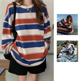 Women's Blouses Shirts 2024 Spring Shirts Kpop Sleeve Women Tshirts 2024SS Korean Style Cute Loose Stripes Y2k Undefined Femme Shirt 240229