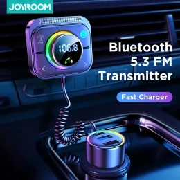 키트 조이 룸 Bluetooth 5.3 FM/AUX Bluetooth 자동차 충전기 어댑터 에어 벤트 설치 3 포트 PDQC 3.0 FM Bluetooth 자동차 송신기