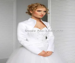 Eleganter Langarm-Hochzeitsbolero, Hochzeitsaccessoire, weiß-schwarze Jacke, Brautmantel, Wraps, Hochzeitsjacke für die Braut, Mingli Tengda5568683