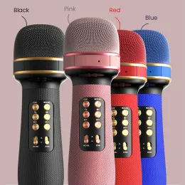 Lautsprecher Karaoke Bluetooth-kompatibles Mikrofon Handheld Wireless Music Singing Mic + FM + Sprachwechsel Audio Lautsprecher Player Zubehör Neu