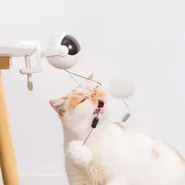 Engraçado brinquedo de gato elétrico bola de elevação gatos teaser brinquedo elétrico flutter girando brinquedos de gato movimento eletrônico brinquedos para animais de estimação interativo 240226