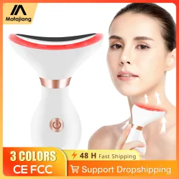 Devices EMS Microcurrent Face Neck Beauty Device LED Photon Therapy Skin Tighten Reduce Double Chin Anti Wrinkle Facial Lifting Massager