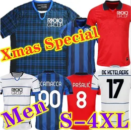 S-4XL 23 24 Xmas Special Christmas Atalanta Maglia 축구 유서미 Maglie Kids Kit 2023 2024 축구 셔츠 플레이어 BC Koopmeiners Lookman de Ketelaere Scamacca