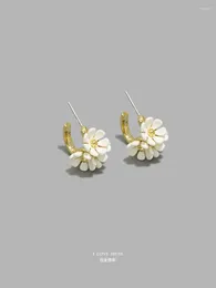 Hoop Earrings Japanese Fashion French Romantic Temperament Versatile Instagram Exquisite Small Daisy Flower For Women
