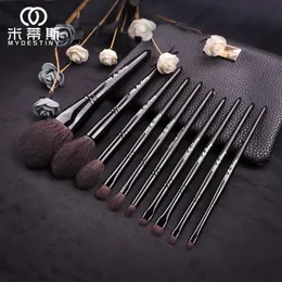 My Destiny-Pearl Black Series Makeup Brush Set-Beginnerメイクアップブラシ - アニマルシンセティックヘアアイブローアイシャドウパウダーブラッシャー240228