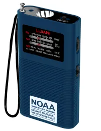 Radio NOAA Radio meteorologica portatile AM FM Transistor a batteria da 1500 MAH (inclusa) con forte flashlinght Versione solo USA.