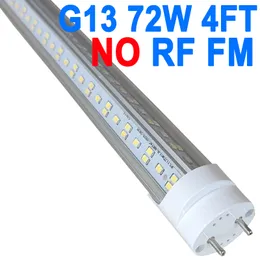 LED T8 Işık Tüpü 4ft, Çift Uçlu Güçlü Balast Bypass, 7200Lümler 72W (150W floresan eşdeğeri), şeffaf kapak, AC85-265V Aydınlatma Tüpü Armatürleri Barn Crestech