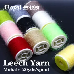 Linjer 10 Spolar 10 nya färger Set Fly Binding Leech Yarn Mohair Yarn för streamers hår nymfkroppar super fina håriga buggy nymfgarn