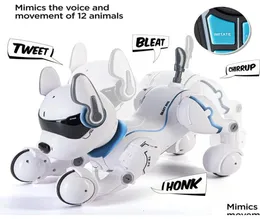 ElectricRC Animals RCリモートコントロールロボット犬おもちゃをタッチ機能と音声スマートダンスを模倣する動物ミニペットプログラム2084807