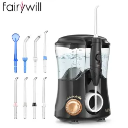 IRRIGATORI FAIRYWILL FLOSS ACQUA 10 MODI IMRIGATORI ORALE CON SERBATO ACQUA STACABILIBILE da 600 ml Punte da 8 jet per le parentesi di cura