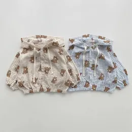 Herbst Baby Mantel für Mädchen Cartoon Bär Sonnenschutz Jacken Sommer Mit Kapuze Jacke Koreanische Kinder Kleidung Kleinkind Jungen Oberbekleidung 240220