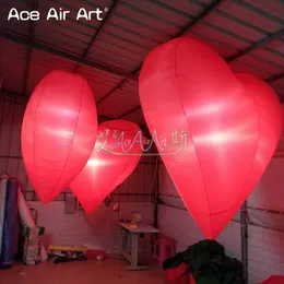 vendita all'ingrosso cuore rosso gonfiabile di idea delle decorazioni gonfiabili del cortile di San Valentino romantico personalizzato con luci