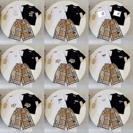 Kinder T-Shirt Set Marke Druck Kleidung Sets Designer Kinder 2 Stück reine Baumwolle Kleidung Baby Jungen Mädchen Kinder Mode Appare P6Yv #