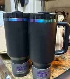Vattenflaskor US Stock Black Chroma 40oz Quencher H2.0 Mugs Cups Cosmo Winter Pink Parade Car Cup Tumblers Limited Edition Valentins Day Gift With 1: 1 LOGO 0229