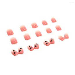 False Nails 24pcs Pink Short Fake Nail Gradient Color Reusable Resin Artificial For Daily Lives Everyday Use