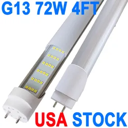 4FT LED Tube Light, NO-RF RM Driver T8 T10 T12 LED Bulb,4 Rows 72W 7200LM, 6500K Daylight,Milky Cover, Bi-Pin G13 Base,4 Foot Fluorescent Tube Replacement crestech