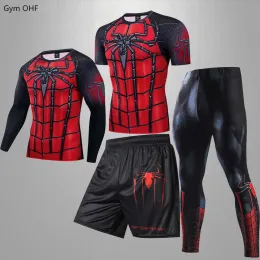 Set Set di compressione Uomo Film di supereroi 3D VS PK Sport Palestra Fitness Tuta sportiva MMA Rashguard BJJ Tute da boxe Muay Thai Fightwear