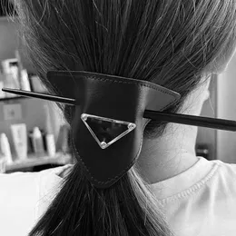 Заколки для волос дизайнерский треугольный стиль ins дизайн кожаные вилки для волос головные уборы индивидуальные шпильки аксессуары для волос 0124