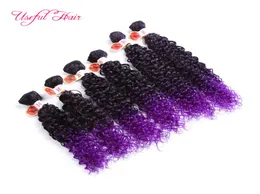 Lockenhaar WEFT tiefe Welle neue JC Kunsthaarfarbe 27 Jerry Curl Extensions lila Häkelzöpfe Kunsthaar webt who8139720