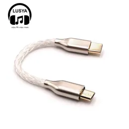 Aksesuarlar 8core 5n STER STERLING Gümüş Ses Kablosu Typec to Typec to Lightning to Micro USBA USBB HIFI Kulaklık Otg Adaptörü T0228
