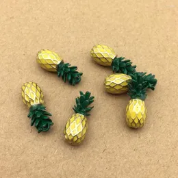 Charms 10pcs 9x21mm Korean Jewelry Accessories Enamel 3D Pineapple Pendants Earrings And Necklaces Hanging Handmade Diy Material