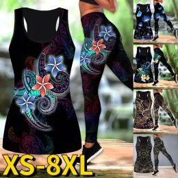 Clothing 2023 Spring Printing High Waist Breathable Women's Activewear Set Yoga Suit Yoga Set 2 Piece Leggings Tank Top Yoga Fitness Gym