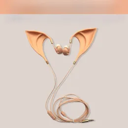 Earphones Cosplay Bluetooth Earpnones Brown Skin Ton Elf Ear Shape Into 3.5MM TypeC Wired Bluetooth Music Earpnone With Microphone