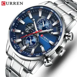 Klockor för män Topp lyxmärke Curren Quartz Mens Watch Sport Waterproof Wrist Chronograph Date Relogio Masculino 240227