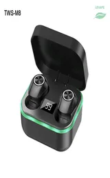 Słuchawki TWS bezprzewodowe oddychanie Bluetooth V51 In Ear Waterproof słuchawkowy zestaw słuchawkowy z LED z LED 300 mAh ładowanie mini sport 3636096