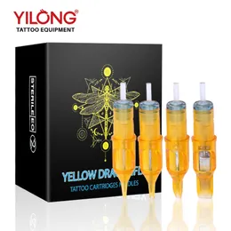 Yilong Yellow Dragonfly Professional Makeup Nagase igły do ​​tatuażu Pen Pen Machine Permanent Nabour 20 -częściowy tatuaż igły 240219