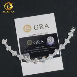 GRA Сертифицированный пас Бриллиант Тестер 925 Серебряный сочетание Cluster Tennis Bracelet Moissanite Diamond