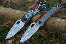 BK Folding Knife 3Cr13Mov 3D Pattern Drop Point Blade Steel Handle Outdoor Camping Hiking Fishing EDC Pocket Knife