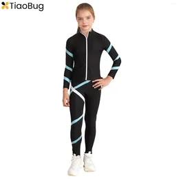 Scene Wear Kids Girls Figure skridskoåkningskläder Set Gymnastics kostymjacka med byxor Tracksuit sportkläder