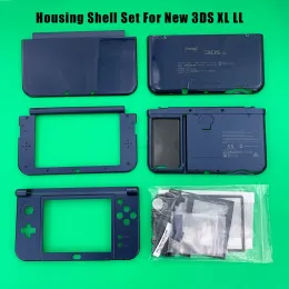 Fall för Nintendo New 3DS XL LL Console Facesplatta Blue Bottom Middle Shell Housing Full Set med knappar Skruv ersättningsfodral