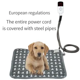 Mats 110V Dog Adjustable Electric Heating Pad Waterproof Pet Heating Bed Mat With Timer Cat Electric Blanket Pet Sleeping Supplies